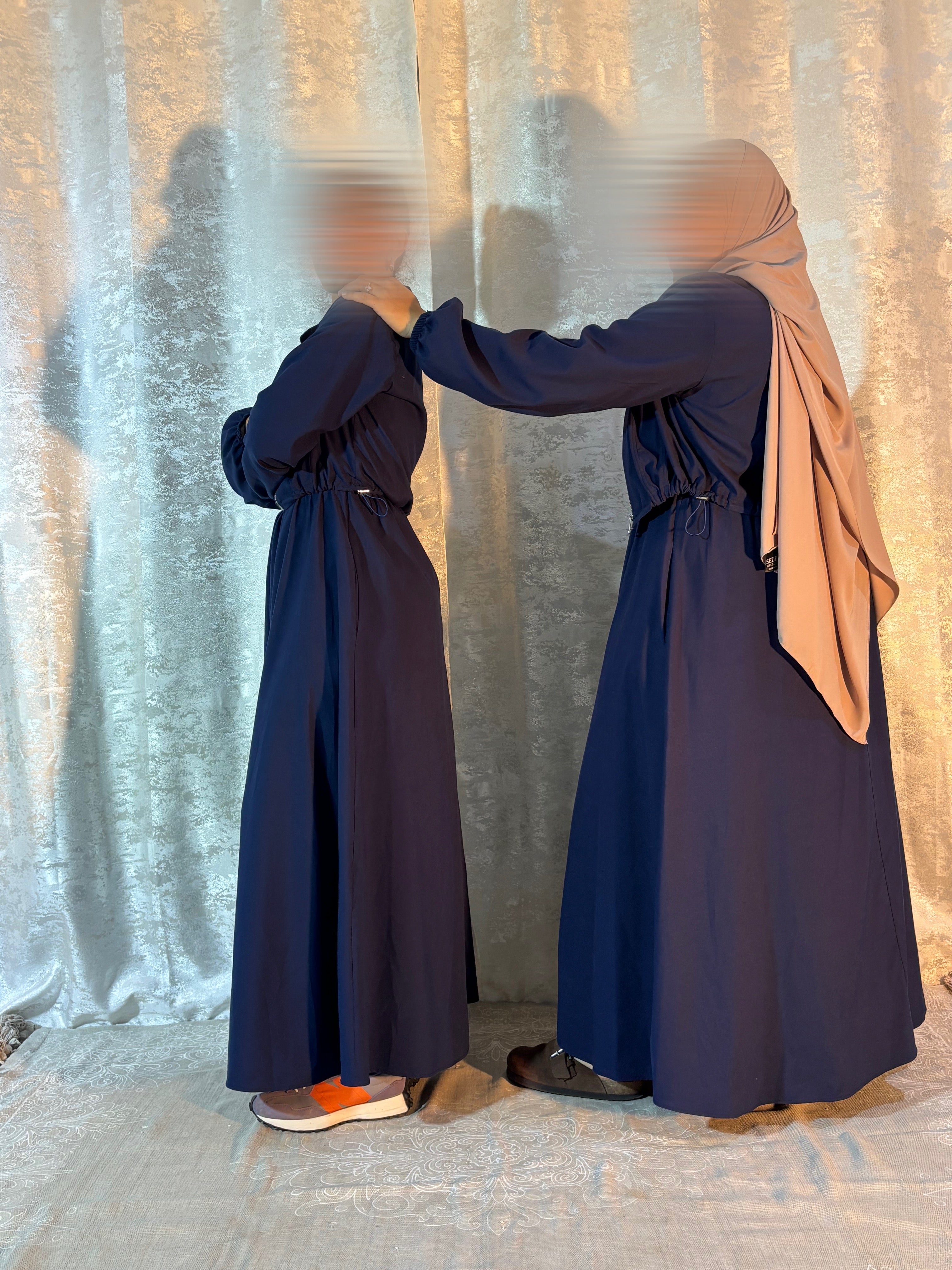 Robe Longue Zippée Bleu Marine – Elmastora