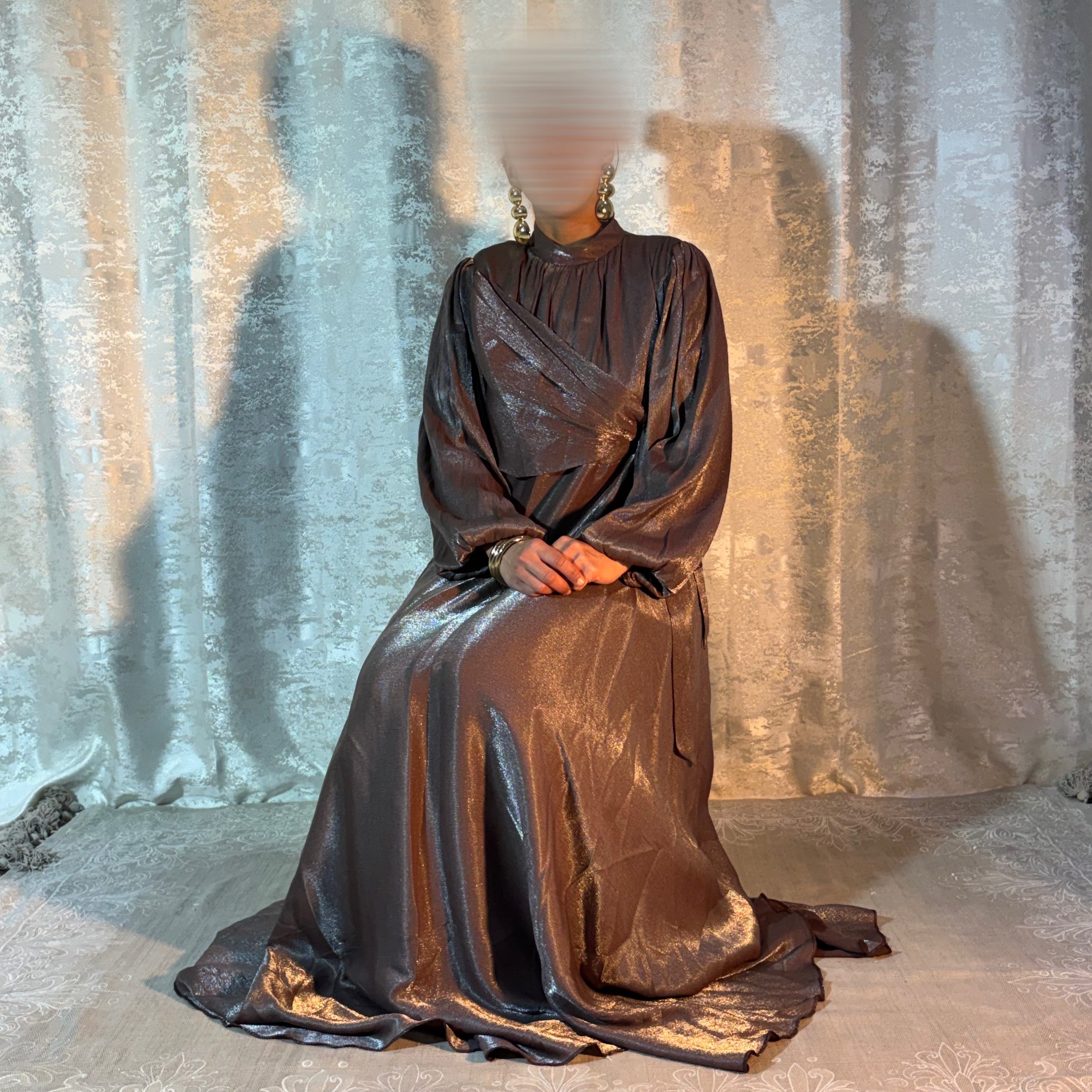 Robe Longue Satinée Bronze – Elmastora