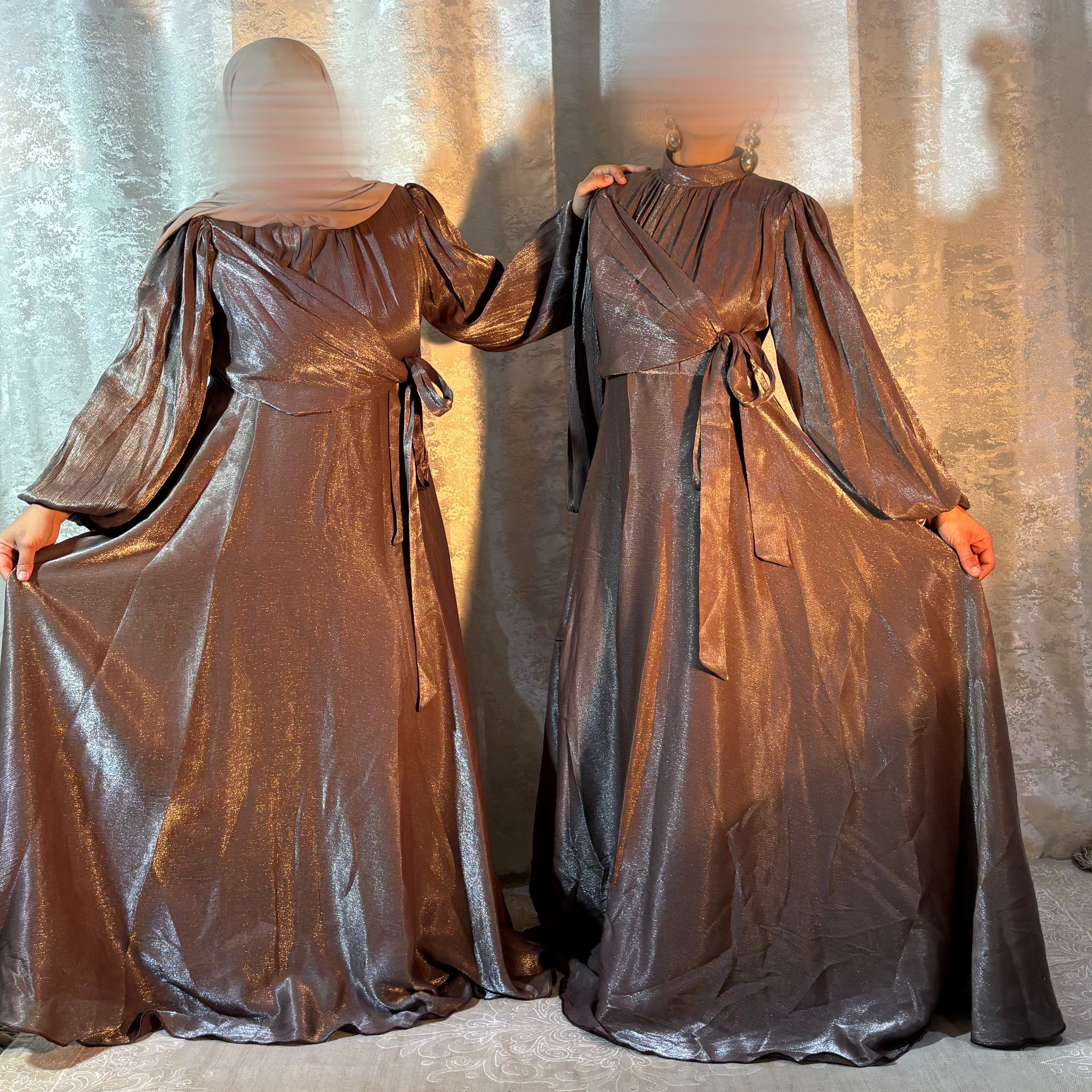 Robe Longue Satinée Bronze – Elmastora