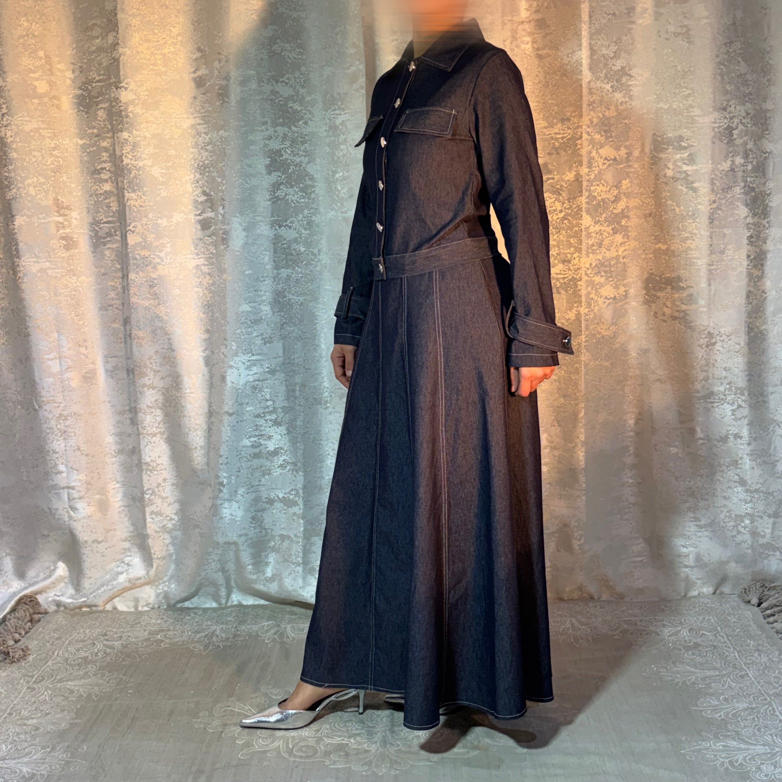 Robe Longue Denim Élégance – Elmastora