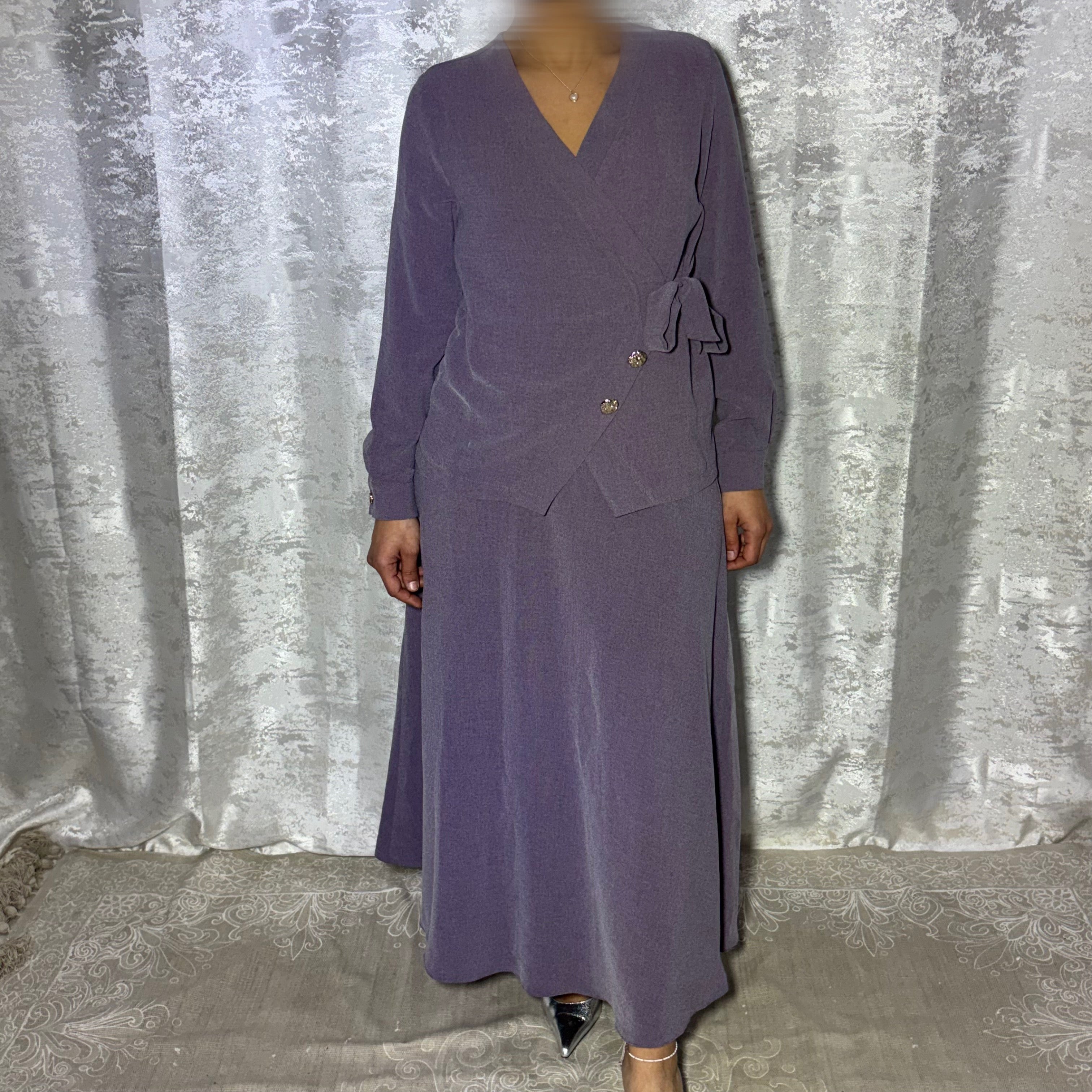 Robe Longue Élégance Mauve – Elmastora