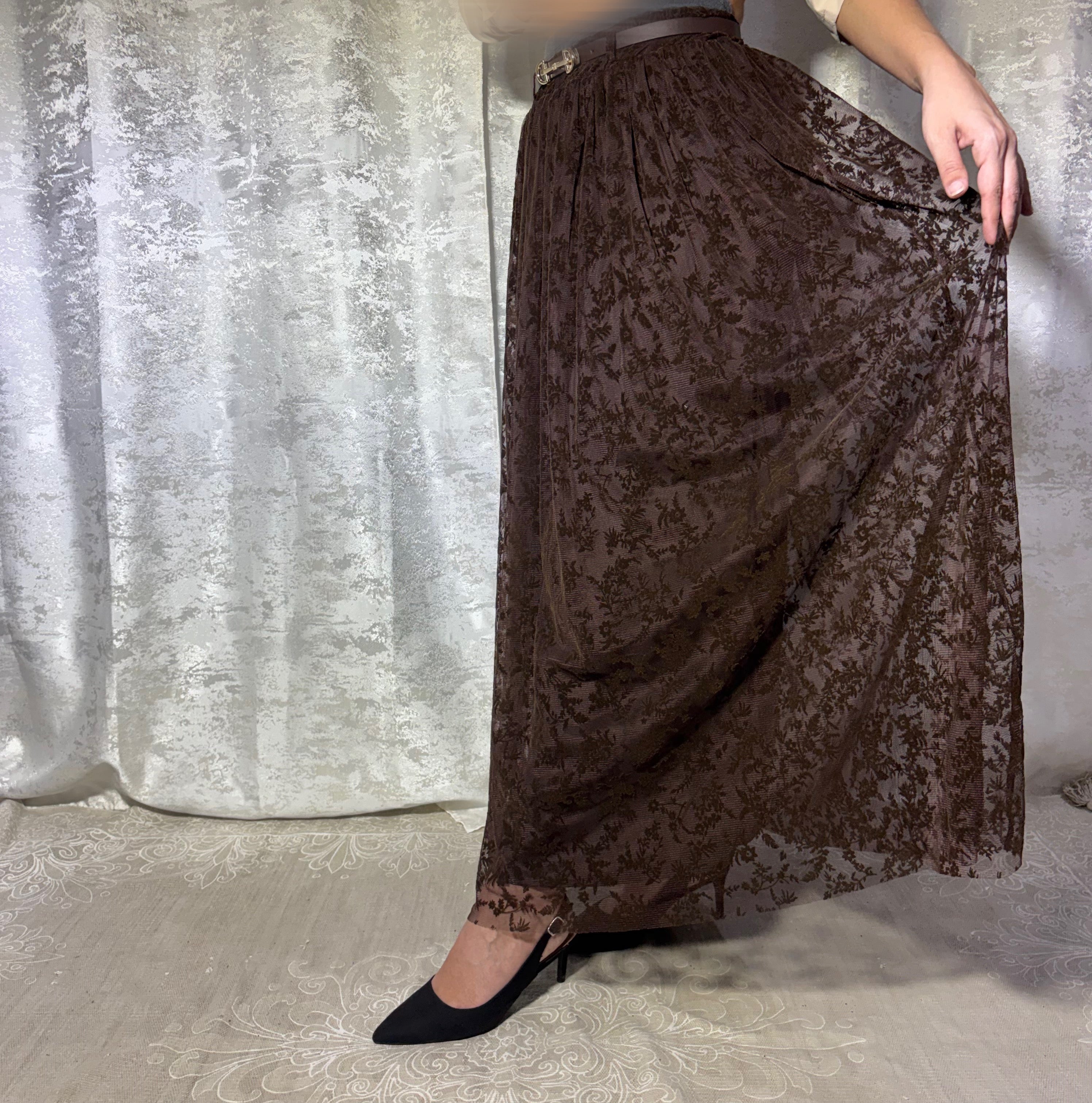 Jupe Fleur Marron ~Elmastora