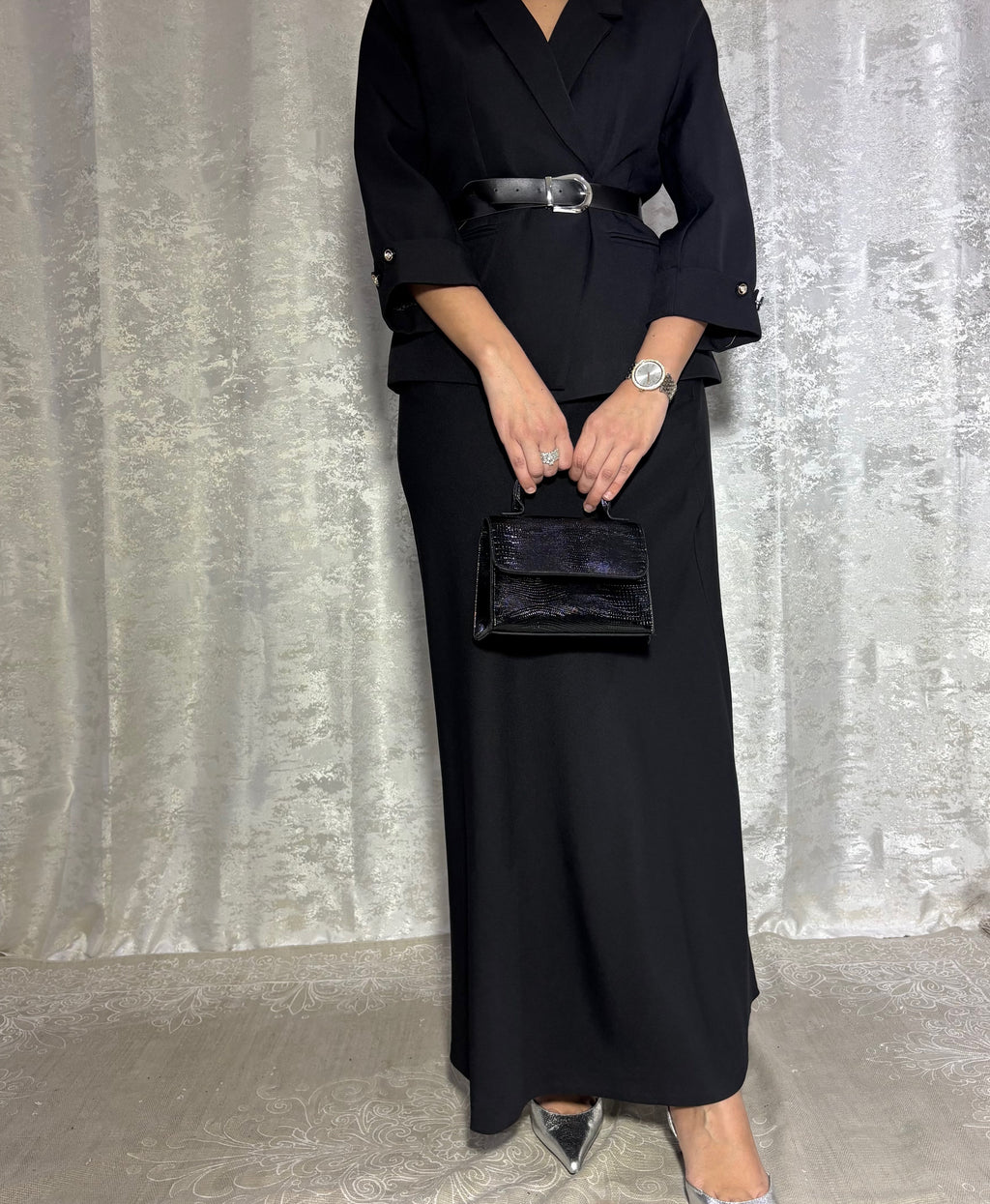 Ensemble Élégance Noir – Blazer & Jupe - Elmastora