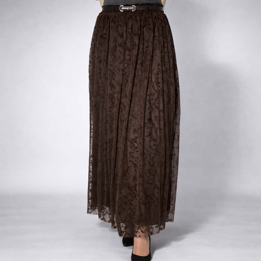 Jupe Fleur Marron ~Elmastora