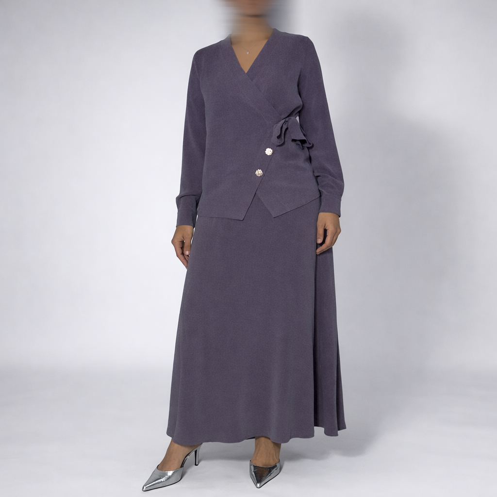 Robe Longue Élégance Mauve – Elmastora