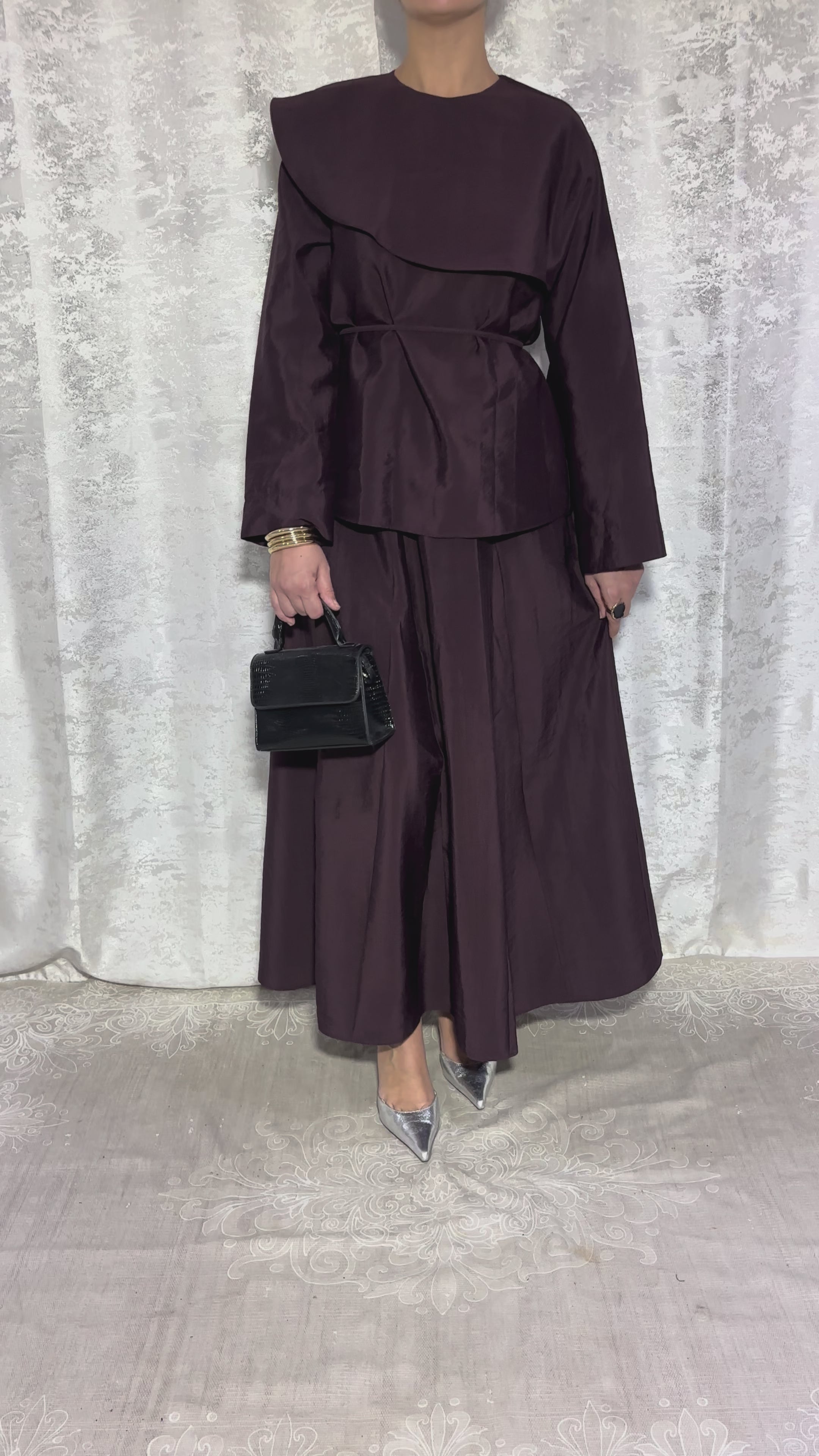 Ensemble Élégance Bordeaux – Jupe & Haut - Elmastora